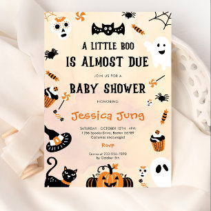 Little Boo Ghost Pumpkin Halloween Baby Shower Einladung