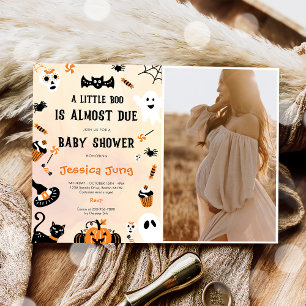 Little Boo Ghost Pumpkin Halloween Baby Shower Einladung
