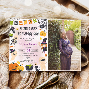 Little Boo Ghost Pumpkin Halloween Baby Shower Einladung