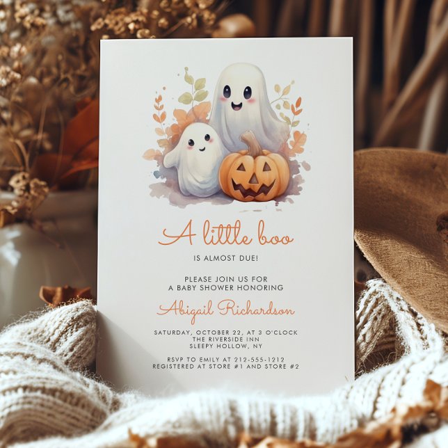 Little Boo Ghosts Pumpkin Fall Baby Dusche Einladung (Von Creator hochgeladen)