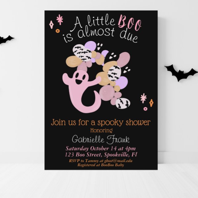 Little Boo Girl Baby Shower Einladung (Von Creator hochgeladen)