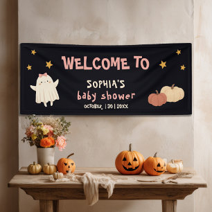Little Boo Girl Halloween Baby Dusche Willkommen Banner