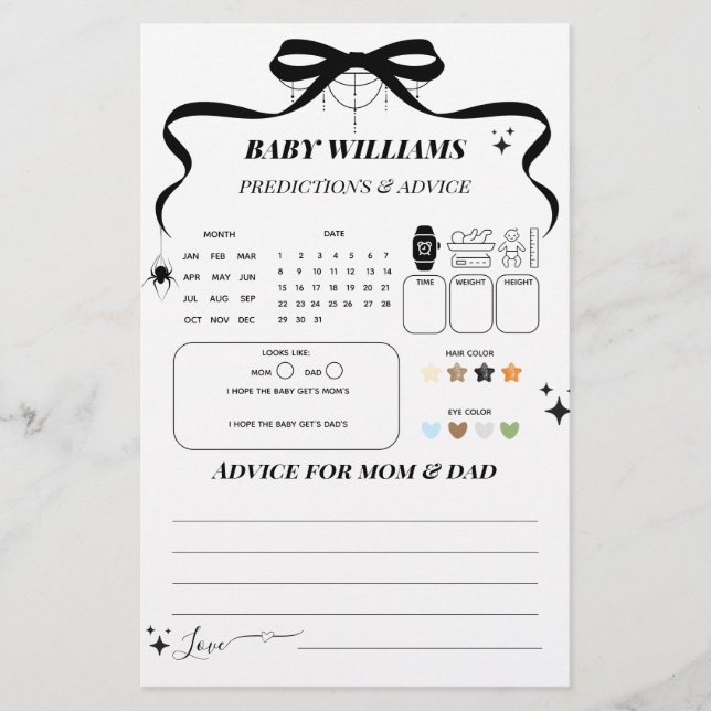 Little Boo Gothic Halloween Baby Shower Game (Vorderseite)