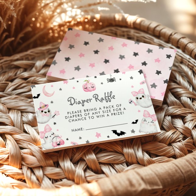 Little Boo Halloween Baby Duschdusche Windeln Raff Begleitkarte (Von Creator hochgeladen)