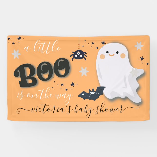 Little Boo Halloween Baby Dusche Banner (Horizontal)