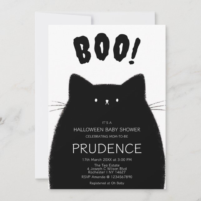 Little Boo Halloween Baby Dusche Einladung (Vorderseite)