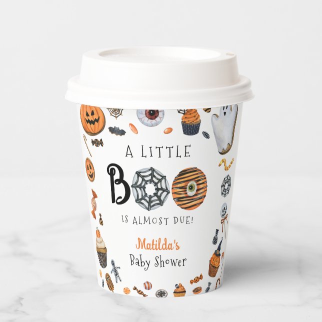 Little Boo Halloween Baby Dusche Pappbecher (Vorderseite)