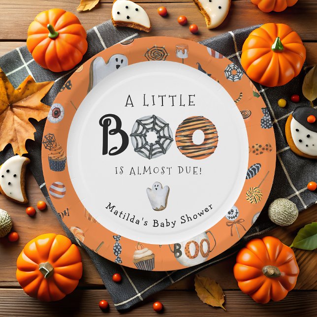 Little Boo Halloween Baby Dusche Pappteller (Von Creator hochgeladen)