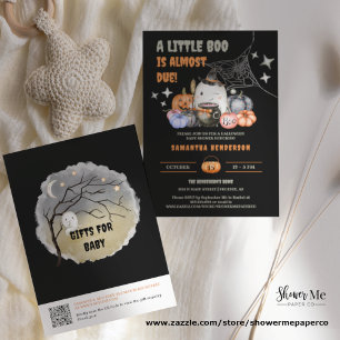 Little Boo Halloween Baby Shooting Registry QR Cod Einladung