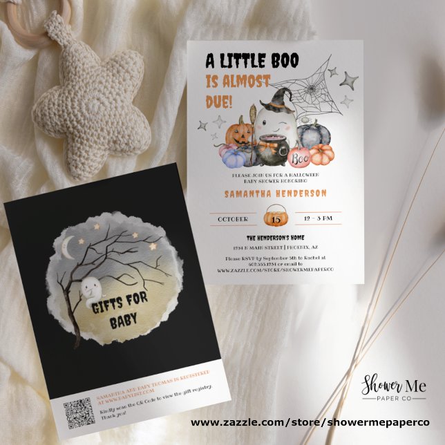 Little Boo Halloween Baby Shooting Registry QR Cod Einladung (Von Creator hochgeladen)