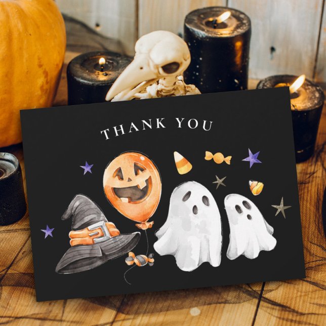 Little Boo Halloween Baby Show Black Dankeskarte (The 'Little Boo' Thank You Card is not merely a card; it is an expression of warmth and of gratitude)