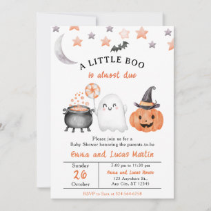 Little Boo Halloween Baby Shower - Ghost & Pumpkin Einladung