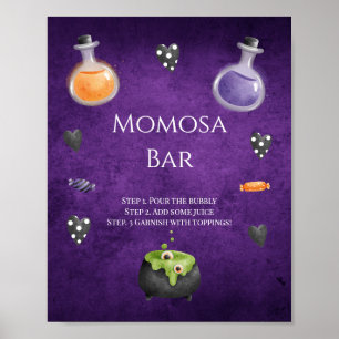Little Boo Halloween Baby Shower Momosa Bar signa Poster