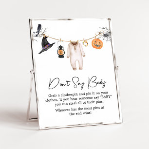 Little Boo Halloween Baby Shower Say Baby nicht Poster