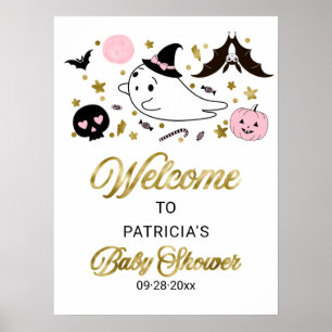 Little Boo Halloween-Baby-Shower-Willkommensschild Poster