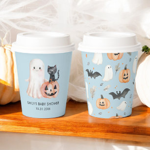 Little Boo Halloween Blue Baby Dusche Pappbecher