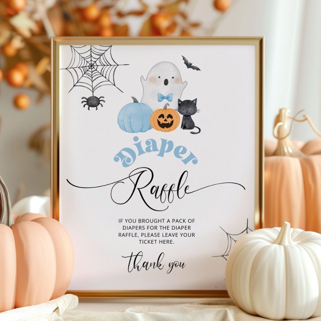 Little Boo Halloween Blue Diaper Tombola Poster (Von Creator hochgeladen)