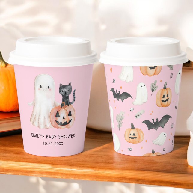 Little Boo Halloween Blush Pink Baby Dusche Pappbecher (Von Creator hochgeladen)