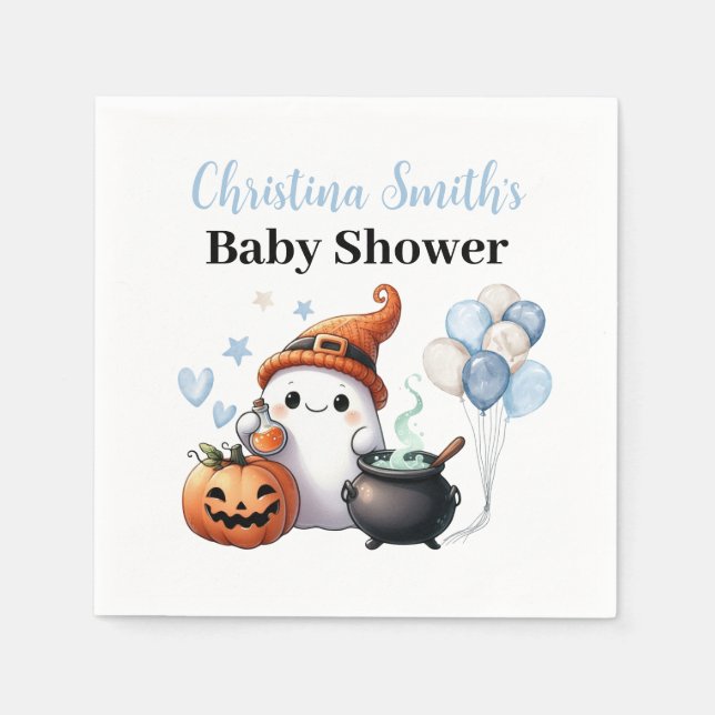 Little Boo Halloween Boy Baby Shooting Paper Napki Serviette (Vorderseite)
