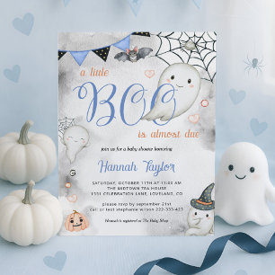 Little Boo Halloween Boy Boy Ghost Baby Dusche Einladung