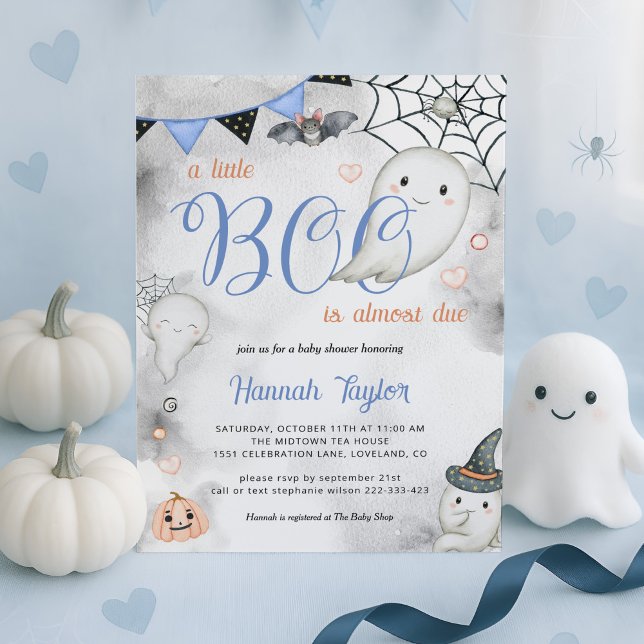 Little Boo Halloween Boy Boy Ghost Baby Dusche Einladung (Von Creator hochgeladen)