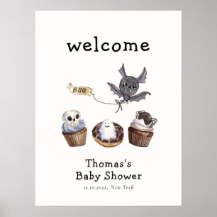 Little Boo Halloween cupcake Baby Dusche Empfang Poster