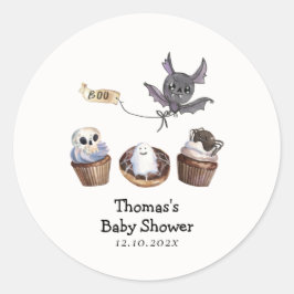 Little Boo Halloween cupcake Babydusche Runder Aufkleber