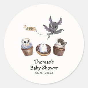 Little Boo Halloween cupcake Babydusche Runder Aufkleber