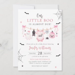 Little Boo Halloween-Geist Wäscheleine Baby Shower Einladung