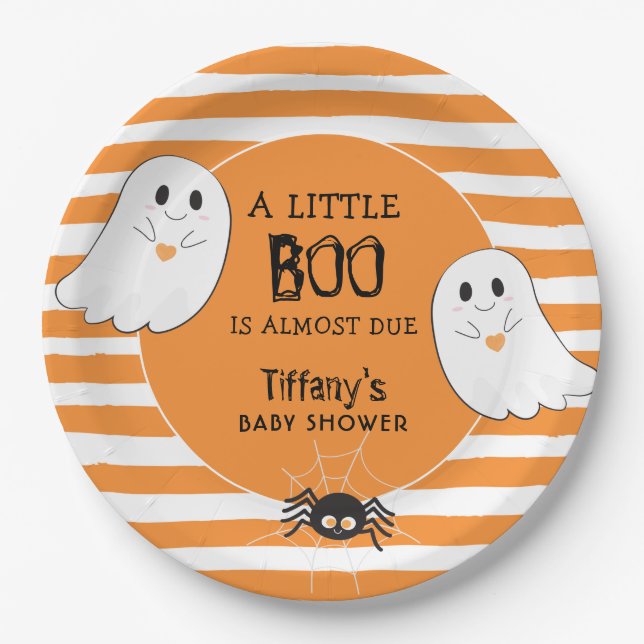 Little Boo Halloween Ghost Baby Dusche Pappteller (Vorderseite)