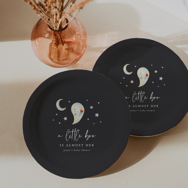 Little Boo Halloween Ghost Baby Shower Pappteller (Von Creator hochgeladen)