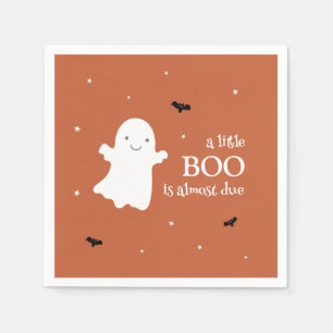 Little Boo Halloween Ghost Orange Babydusche Serviette