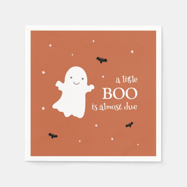 Little Boo Halloween Ghost Orange Babydusche Serviette (Vorderseite)