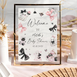 Little Boo Halloween Girl Baby Dusche Willkommen Poster
