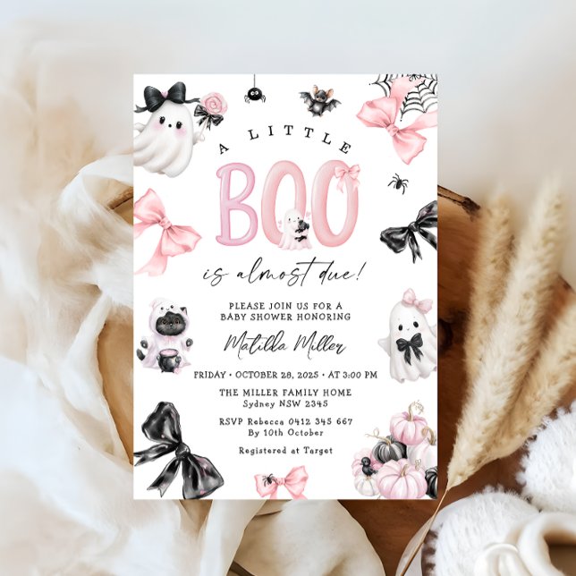 Little Boo Halloween Girl Babydusche Einladung (Von Creator hochgeladen)
