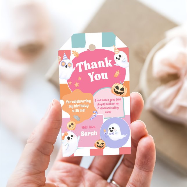 Little Boo Halloween Groovy Baby Shower Party Geschenkanhänger (Von Creator hochgeladen)