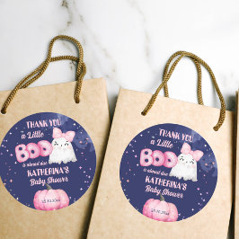 Little Boo Halloween Mädchen Dusche Gefallen Runder Aufkleber