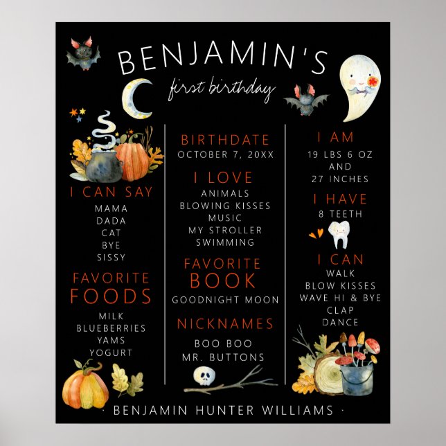 Little Boo | Halloween-Meilenstein Poster (Vorne)