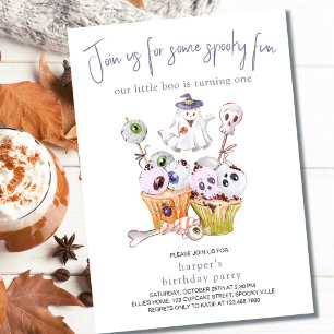 Little Boo Halloween Party Food 1st Birthday Einladung