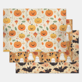 Little Boo Halloween Pattern Baby Dusche Geschenkpapier Set