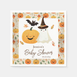 Little Boo Halloween Pattern Baby Dusche Serviette