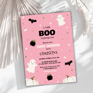 Little Boo Halloween Pink Girl Baby Dusche Einladung