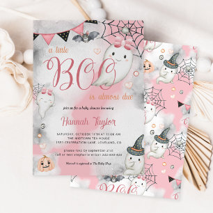 Little Boo Halloween Pink Girl Ghost Baby Dusche Einladung