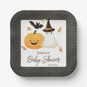 Little Boo Halloween Pollka Dot Babydusche Pappteller