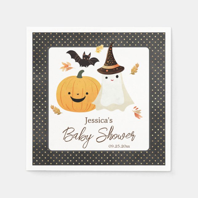Little Boo Halloween Pollka Dot Babydusche Serviette (Vorderseite)