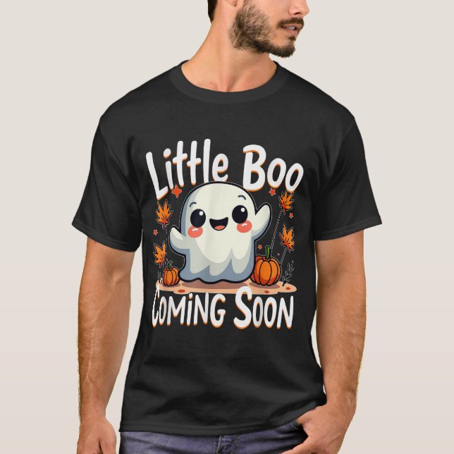 Little Boo Halloween Pregnancy Ankündigung T-Shirt (Vorderseite)