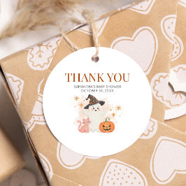 Little Boo Halloween Pumpkin Baby Dusche Runde Geschenkanhänger