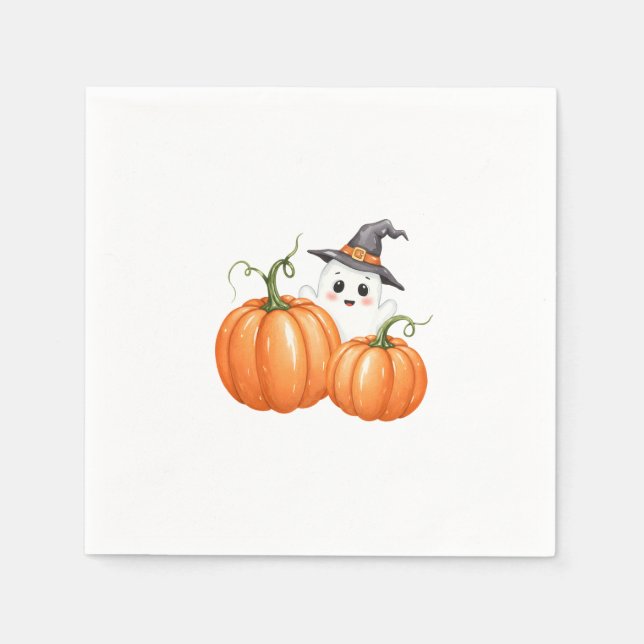 Little Boo Halloween Pumpkin Baby Shower Serviette (Vorderseite)