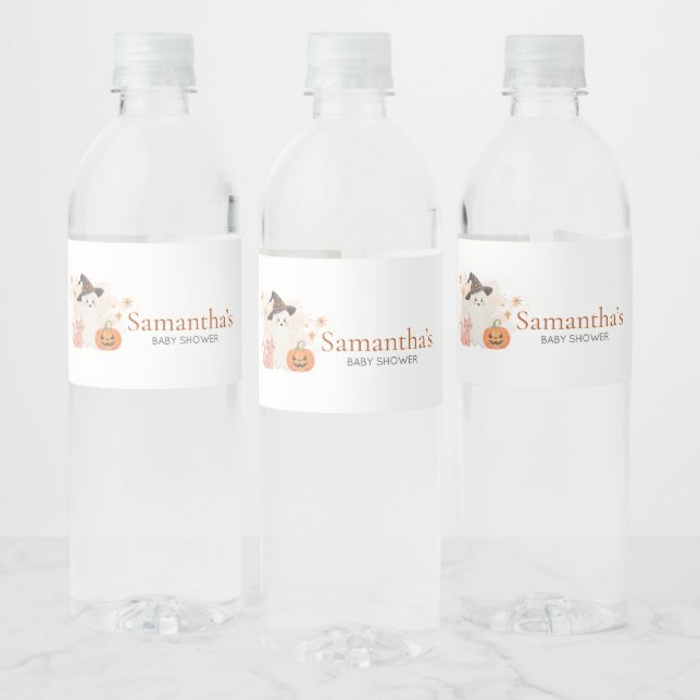 Little Boo Halloween Pumpkin Baby Shower Wasserflaschenetikett (Flaschen)