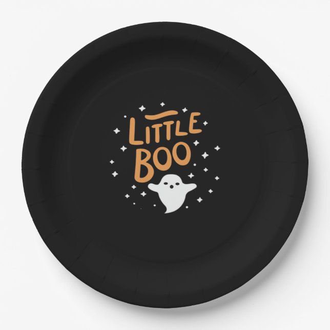 Little Boo, Happy Halloween Vintag Classic Pappteller (Vorderseite)